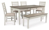 Skempton 6Pc Dining Set in Two Tone Finish | Signature Design by Ashley